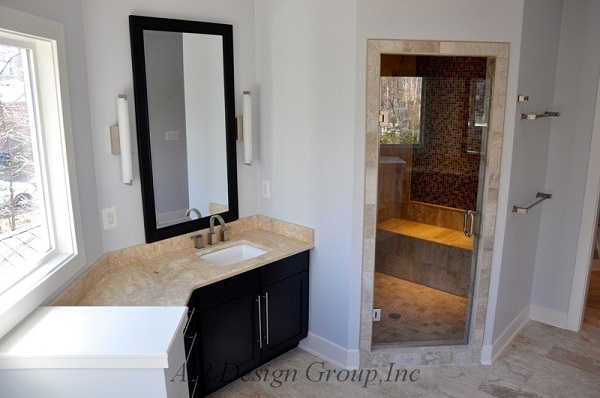 Classy Home Spa Master Bathroom in Custom Home