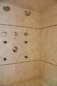 Wall Spray Shower in the Master Bath, Virginia Custom Home