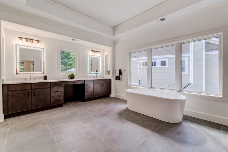 27Sept0042 Custom bathroom in the custom home at 1205 Ross Drive SW, Vienna, VA, built by AR Design Group — view 2