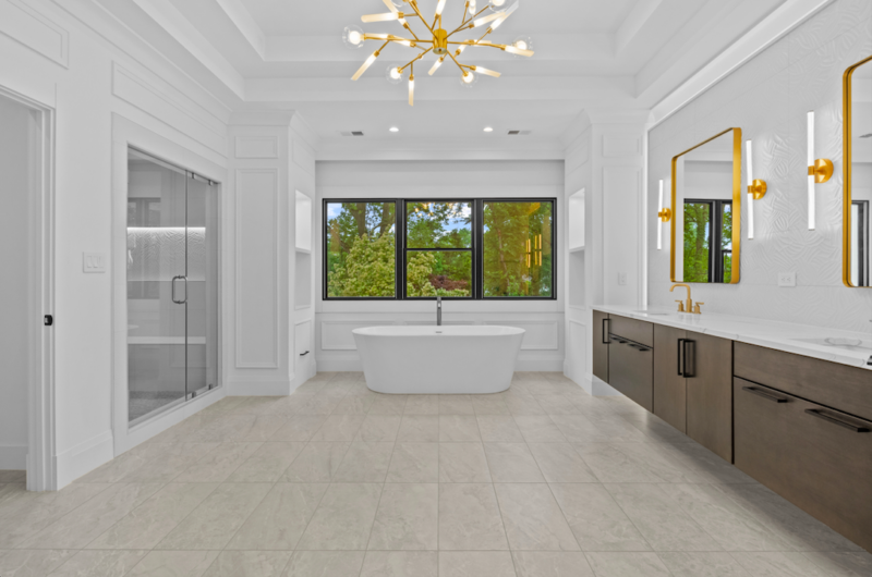 Berry-Place-23 Custom bathroom in the custom home at 1290 Berry Place, McLean, VA, built by AR Design Group — view 2